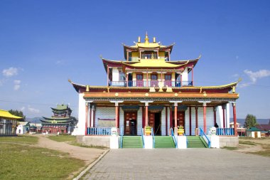 Ulan-Ude yakınlarındaki ıvolginsky datsan Budist Tapınağı. Buryatia, Rusya Federasyonu