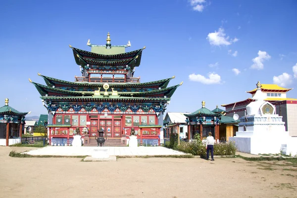 Buddyjska świątynia w ivolginsky świątynia w pobliżu Ułan-Ude. Buryatia, Rosja — Zdjęcie stockowe