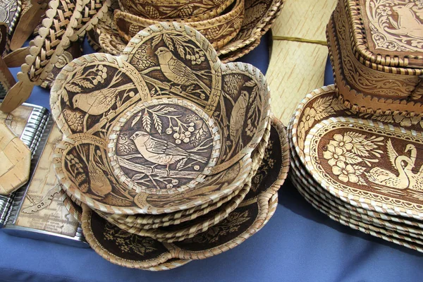 Ulan-Ude, Buryatia, Russia 04.22.2019. Exhibition and sale of Russian and Buryat folk Souvenirs Crafts Fair — Stock Photo, Image