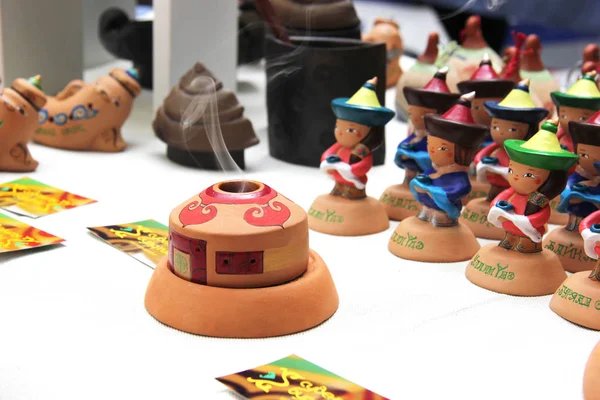 Ulan-Ude, Buryatia, Russia 04.22.2019. Exhibition and sale of Russian and Buryat folk Souvenirs Crafts Fair — Stock Photo, Image