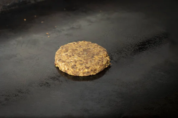 Hambúrguer Vegetariano Cozinha Griddle — Fotografia de Stock