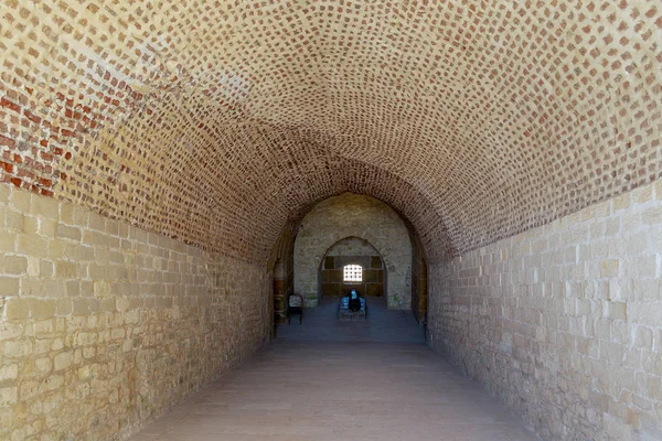 Tunnel Voûté Lapidé Sous Château Kayet Bey Alexandrie Égypte — Photo