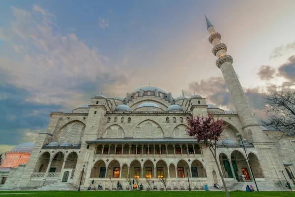 Istanbul Türkei April 2017 Außenaufnahme Der Suleymaniye Moschee Vor Sonnenuntergang — Stockfoto