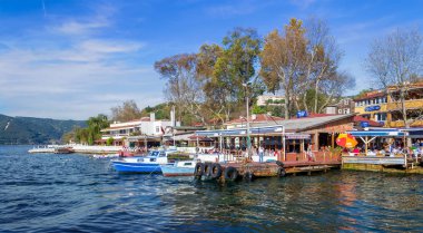 Istanbul, Türkiye - 10 Kasım 2013: Anadolu Kavagi, deniz görünümü