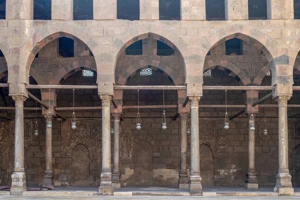 Corridor Surrounding Courtyard Mosque Sultan Nasir Muhammad Ibn Qalawun Situated — Stock Photo, Image
