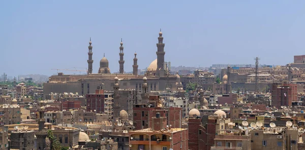 Lucht Cityscape Uitzicht Het Oude Caïro Egypte Met Oude Grunge — Stockfoto