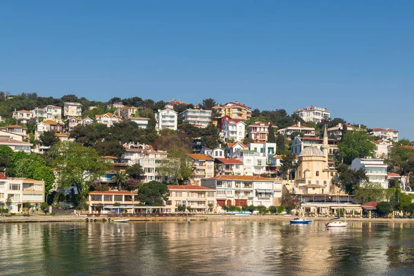 View of Burgazada island from the sea with summer houses and a small mosque, Sea of Marmara, near Istanbul, Turkey — Stock Photo, Image