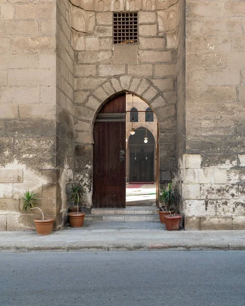 Entrada Mesquita Histórica Pública Mameluca Nasir Mohammad Ibn Qalauon Revelando — Fotografia de Stock