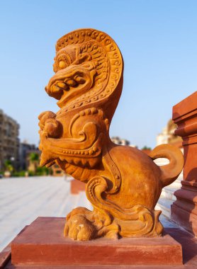 Dragon statue, at Baron Empain Palace, a hindu inspired mansion, Heliopolis district, Cairo, Egypt clipart