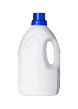 Beyaz arka plan üzerinde izole plastik deterjan kapsayıcı. Yolu ile.