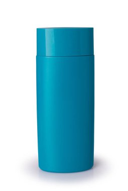 Beyaz arka plan üzerinde izole kozmetikler için plastik konteyner.