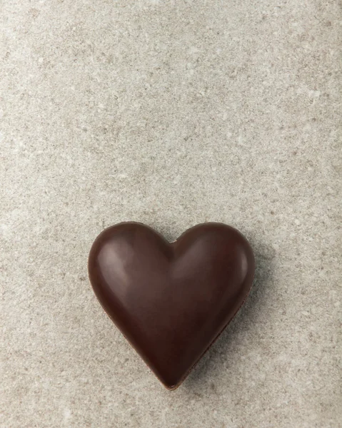 Chocolate Heart Stone Background Background Valentine Day — Stock Photo, Image