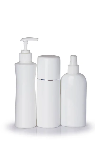 Kunststoffbehälter Für Kosmetika Isoliert Auf Weißem Hintergrund Aus Dem Weg — Stockfoto
