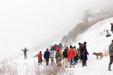 Mart 2018 Tsomgo veya changu (Tashi Delek) Gölü, Doğu: sikkim, India. Mart 2018