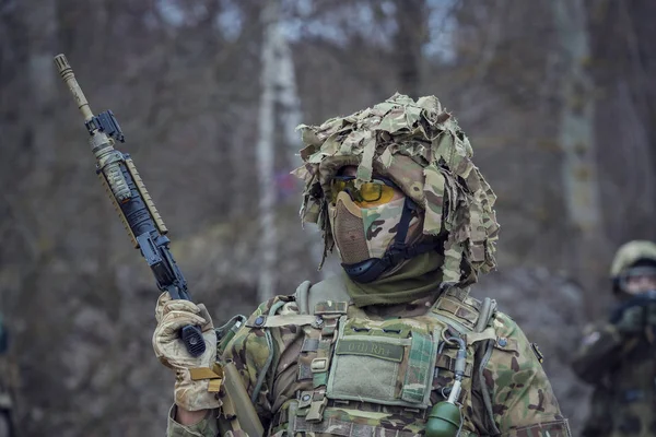 Połtawa Ukraina Marca 2019 Airsoft Gry Naśladownictwo Działań Wojennych Pomiędzy — Zdjęcie stockowe