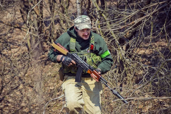Πολτάβα Ουκρανία Μαρτίου 2019 Παιχνίδι Μια Απομίμηση Των Εχθροπραξιών Μεταξύ — Φωτογραφία Αρχείου