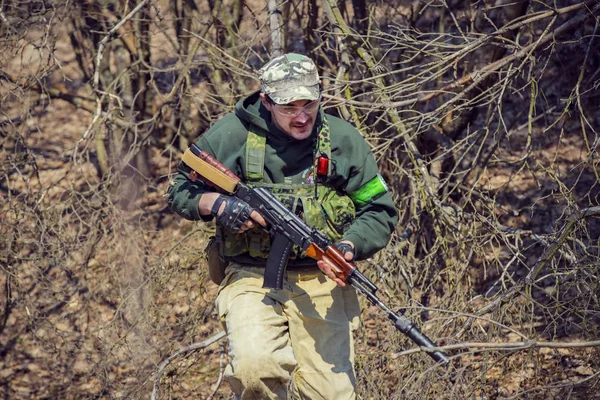 Poltava Ukrayna Mart 2019 Oyun Rlanda Ulusal Ordu Protestanlar Airsoft — Stok fotoğraf