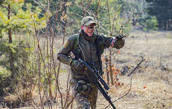 Poltava Ukrayna Mart 2019 Oyun Rlanda Ulusal Ordu Protestanlar Airsoft — Stok fotoğraf