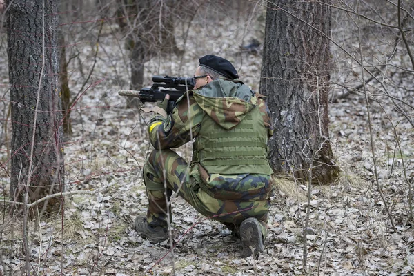Poltava Ucrania Marzo 2019 Juego Una Imitación Las Hostilidades Entre —  Fotos de Stock