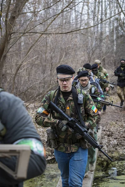 Poltava Ukrayna Mart 2019 Oyun Rlanda Ulusal Ordu Protestanlar Airsoft — Stok fotoğraf