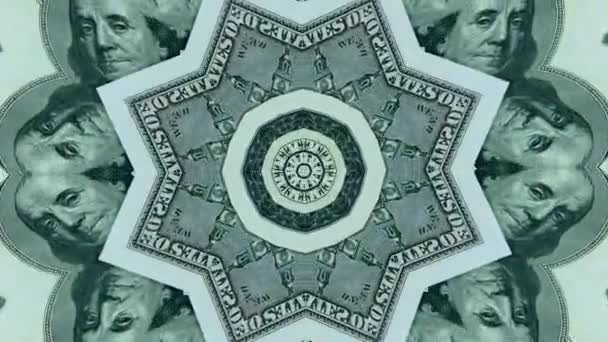 Ein Kaleidoskop Von Uns Dollar Banknoten Nahaufnahme Nennwert Hundert — Stockvideo