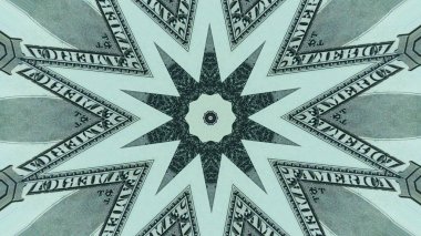 Amerikan dolarının bir kaleydoskopu yakın çekim banknotlar yüz değerinde.