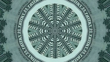 Amerikan dolarının bir kaleydoskopu yakın çekim banknotlar yüz değerinde.