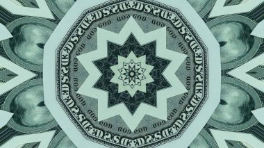 Amerikan dolarının bir kaleydoskopu yakın çekim banknotlar yüz değerinde.