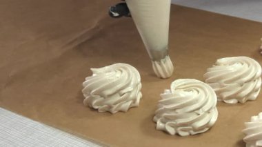 Pasta tatlı tatlı elma marshmallow closeup.