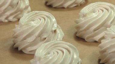 Pasta tatlı tatlı elma marshmallow closeup.