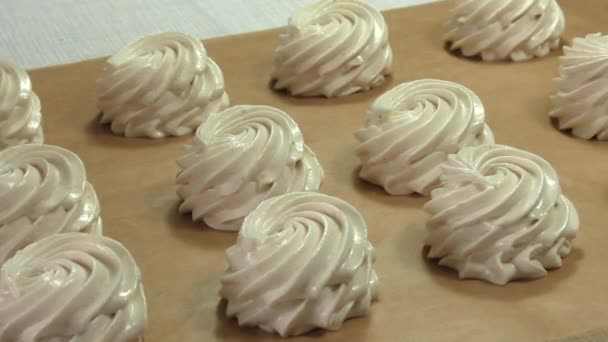 Pastelería Dulce Postre Manzana Malvavisco Primer Plano — Vídeo de stock