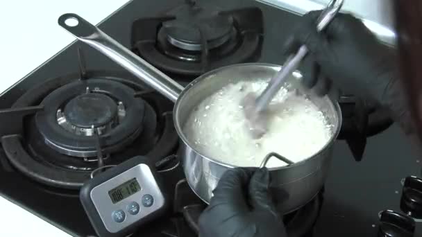 Confectioner Conducts Process Making Apple Marshmallow — Stock Video