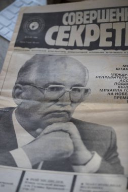 Harkov, Ukrayna-3 Haziran, 2019: eski siyah ve beyaz gazete 