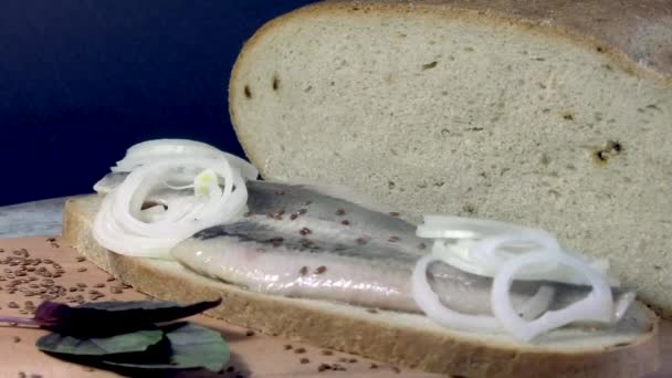 Sandwich Del Tradicional Pan Ecológico Ucraniano Perdido Gusto Sin Sabores — Vídeo de stock