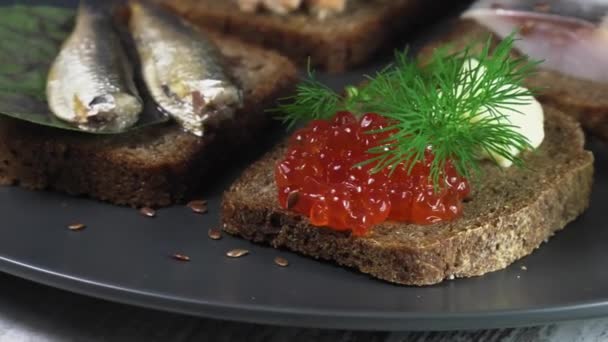 Sandwich Dal Tradizionale Pane Ucraino Eco Perso Piacere Senza Sapori — Video Stock