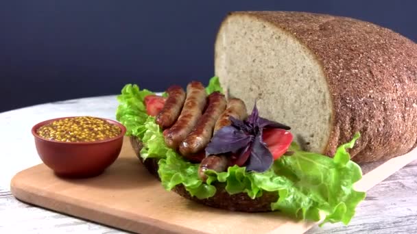 Sanduíche Tradicional Pão Ecológico Ucraniano Perdido Para Saborear Sem Sabores — Vídeo de Stock