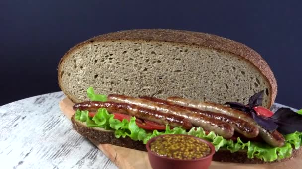 Sandwich Dal Tradizionale Pane Ucraino Eco Perso Piacere Senza Sapori — Video Stock