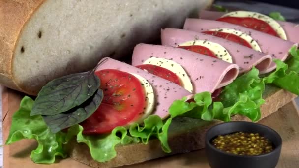 Sandwich Del Tradicional Pan Ecológico Ucraniano Perdido Gusto Sin Sabores — Vídeos de Stock