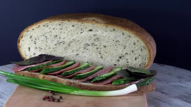 Sandwich Pain Écologique Ukrainien Traditionnel Perdu Goût Sans Saveurs Charges — Video