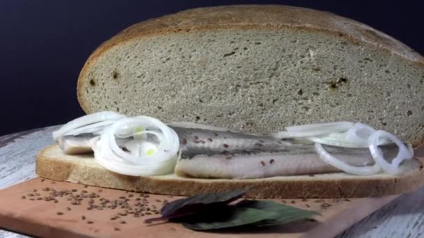 Sandwich Del Tradicional Pan Ecológico Ucraniano Perdido Gusto Sin Sabores — Vídeo de stock