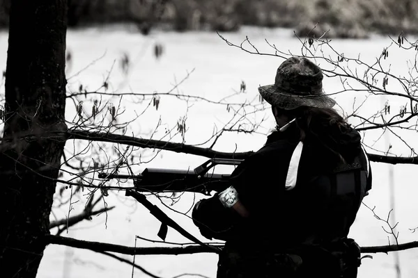 Poltava Ukrayna Mart 2019 Oyun Rlanda Ulusal Ordu Protestanlar Airsoft — Stok fotoğraf