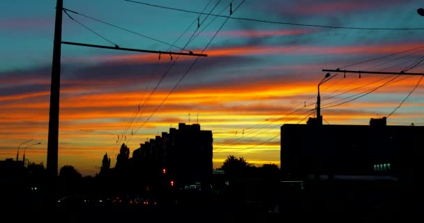 Zeitraffer Abend Charkow Bezirk Der Stadt Saltowka — Stockvideo