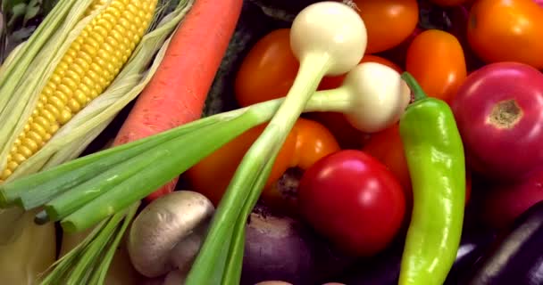 Background Organic Vegetables Gmos Grown Pesticides Ecologically Clean Regions Europe — Stock Video