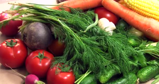 Background Organic Vegetables Gmos Grown Pesticides Ecologically Clean Regions Europe — Stock Video