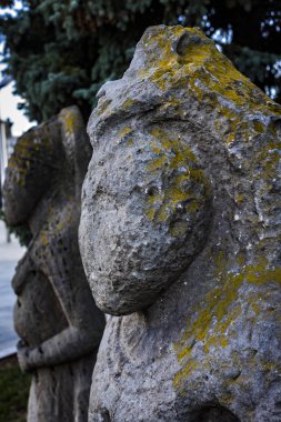 Antik Iskit Slavları Ix-Xiii yüzyılların Kharkov taş putlarının şehir merkezinde arkeolojik alanlar. Ukrayna'nın Karadeniz bozkırlarında bulundu.