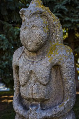 Antik Iskit Slavları Ix-Xiii yüzyılların Kharkov taş putlarının şehir merkezinde arkeolojik alanlar. Ukrayna'nın Karadeniz bozkırlarında bulundu.