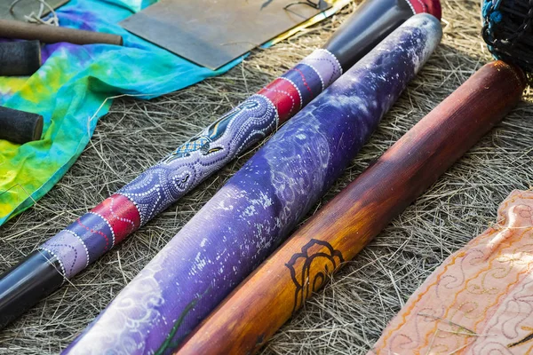 Musikinstrument Indien Vor Dem Hintergrund Traditioneller Schals Nahaufnahme — Stockfoto