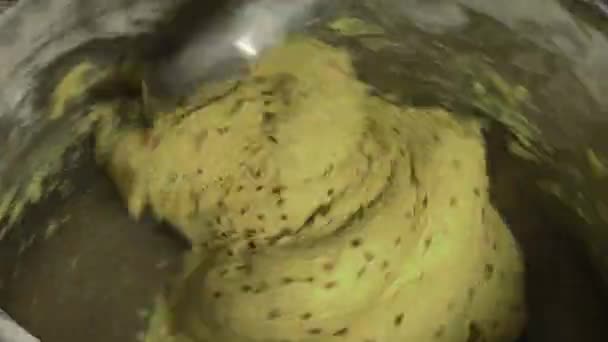 Processo Amassamento Massa Máquina Para Pão Orgânico Não Ogm Sem — Vídeo de Stock