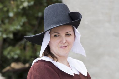 Kamyanets-Podilsky, Ukrayna - 20 Eylül , 2019: Kamyanets-Podilsky şatosunda on yedinci yüzyılın Ukrayna ve Polonya lı askerlerin tarihsel askeri yeniden inşası.