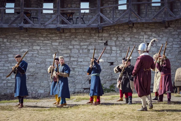 Kamjanec Podilsky Ukrajina Září 2019 Historická Vojenská Rekonstrukce Ukrajinských Polských — Stock fotografie